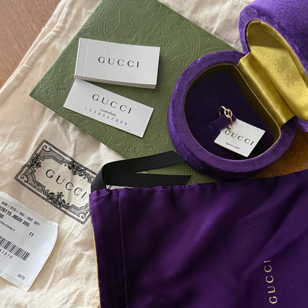 NWT/NIB Gucci Interlocking G 18k Ring - Picture 2 of 4